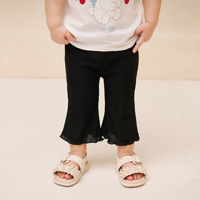 milkmile 女童款Hit羅紋修身線條喇叭緊身褲