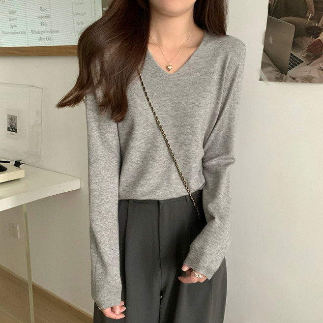 알로데 여성용 컬러무드 브이넥 스웨터