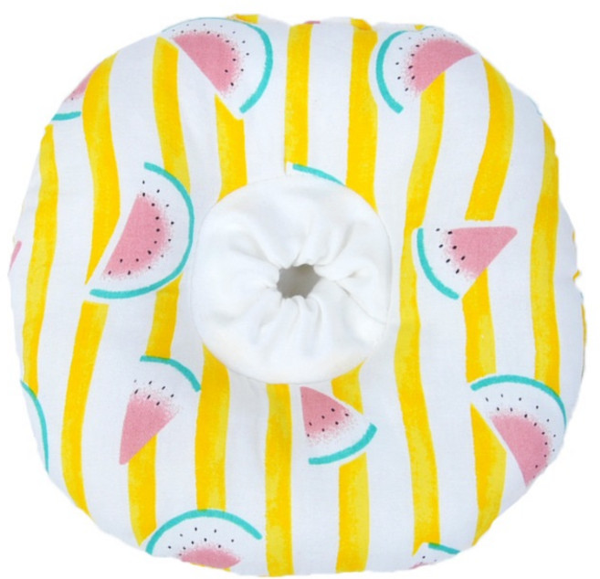 반려동물 부드러운 쿠션 헤드기어 02 노란 수박 M, 1개