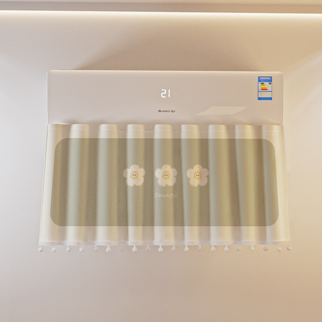 릴리픽 깔끔 에어컨 가리막 커튼 120 x 50 cm, 1개, 해바라기