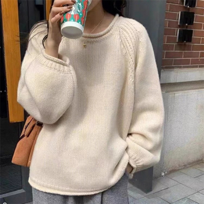 PEONIST 女款圓領寬鬆針織衫