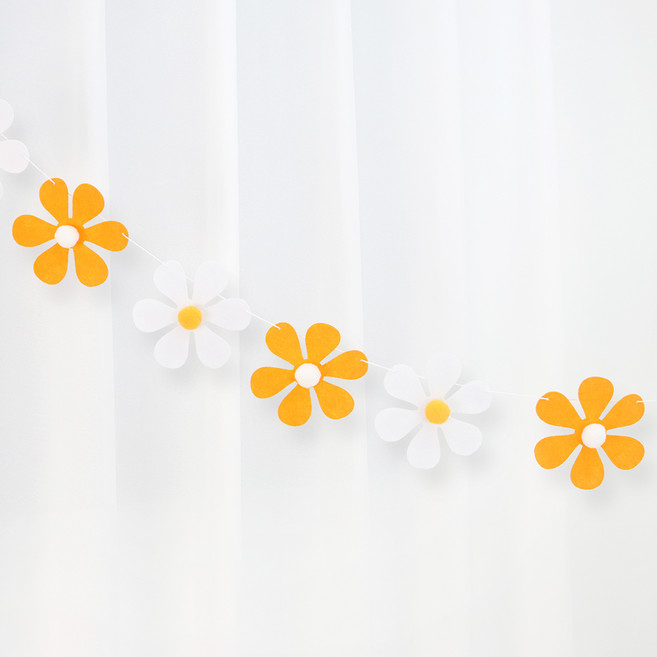 파티짱 폼폼 데이지 가랜드, 혼합색상, 1개