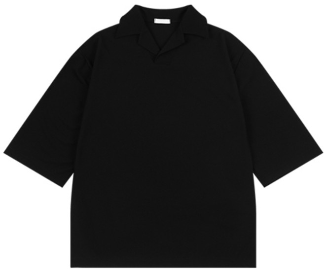 파이브엑스라지 남성용 오버핏 오픈카라 7부 티셔츠