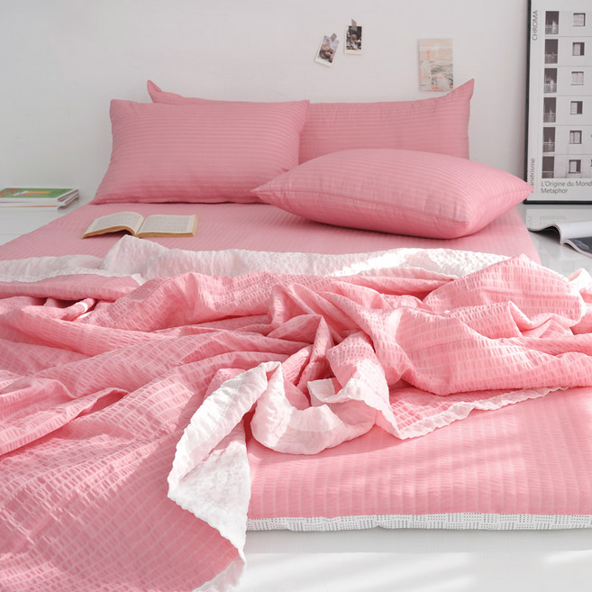 스코홈 여름 냉감 시어서커 양겹이불 + 4종 홑겹 요세트 요솜포함