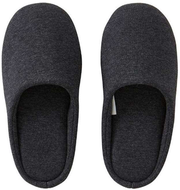 Hanssem 高級款羅紋布料軟墊室內拖鞋, 炭灰色, 1個