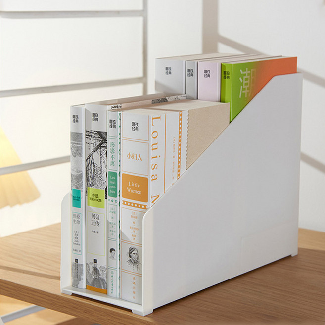 마켓플랜 무제 2단 책꽂이 다용도 정리함, 아이보리, 1개