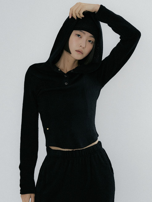 리올그 여성용 OSON 코지 스냅 니트 후드티