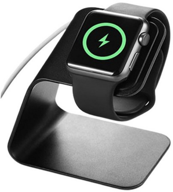 루아러블 애플워치 스틸 메탈 충전독 거치대, 블랙, 1개