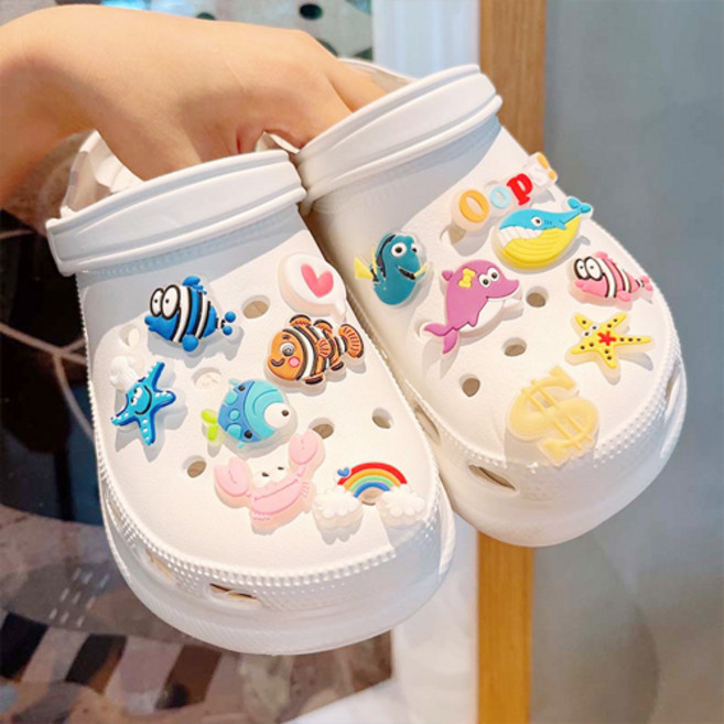 노이드비 블루 바다 물고기 신발 파츠 14p 세트