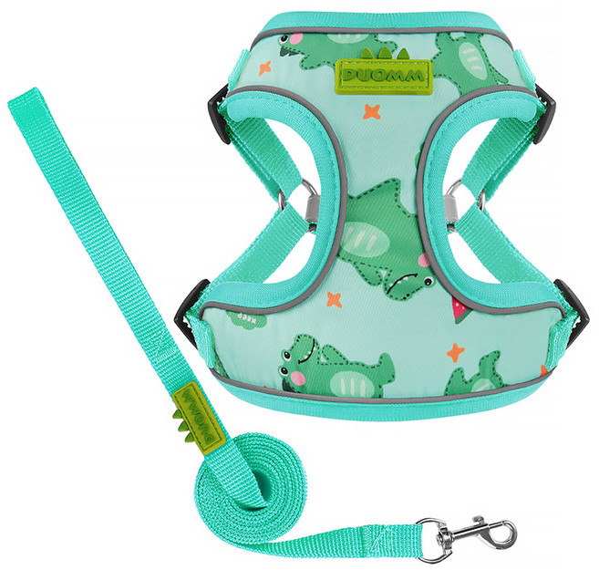 랜보어 반려동물 디노 하네스 세트, 그린, 1세트