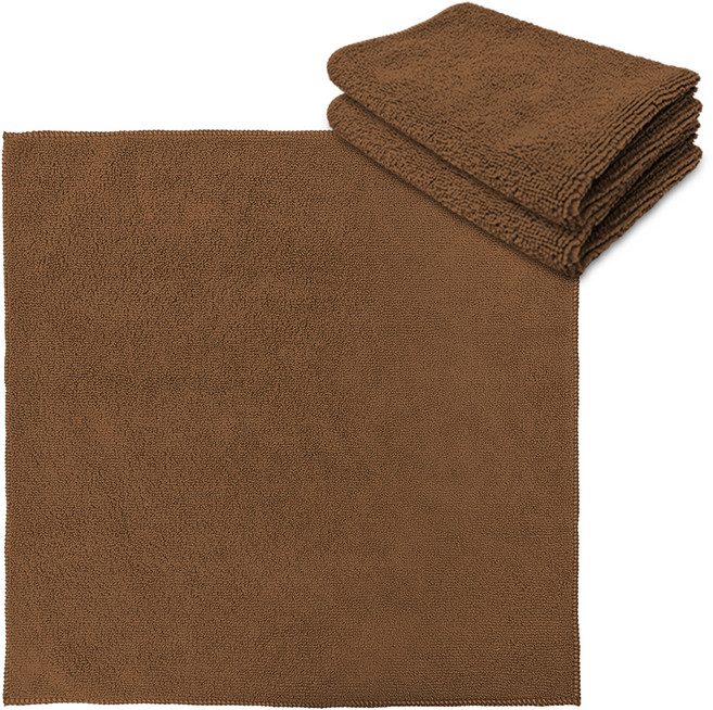 월드크린 다목적 청소용 극세사 손걸레 대형 40 x 40 cm, 브라운, 3개