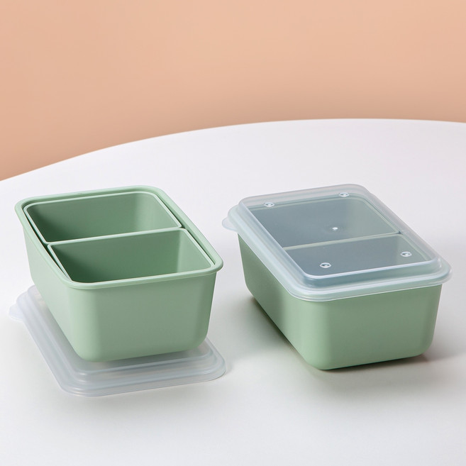 아띠홈 밀프렙 1단 나눔 도시락, 민트, 2개