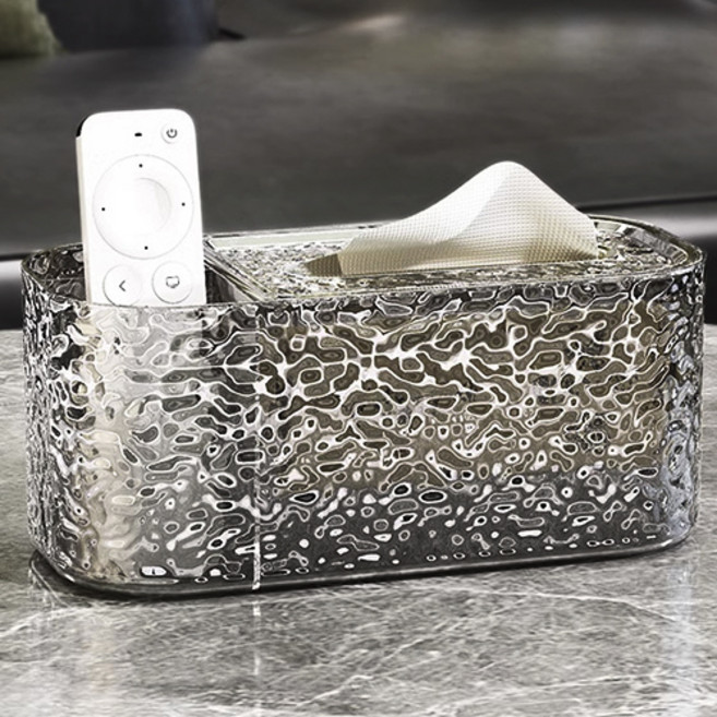 윰스 리모콘 정리 다용도 티슈 케이스 베이직, 베이직 그레이, 1개