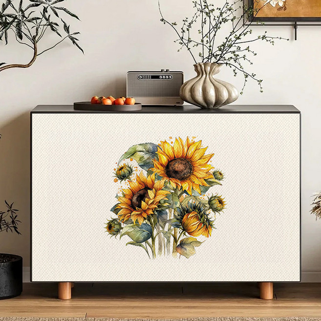 아티홈 해바라기 벨크로 캐비닛 커튼 GL829