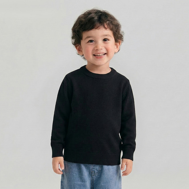 조이멀티 라운드 코튼 긴팔 니트 티셔츠