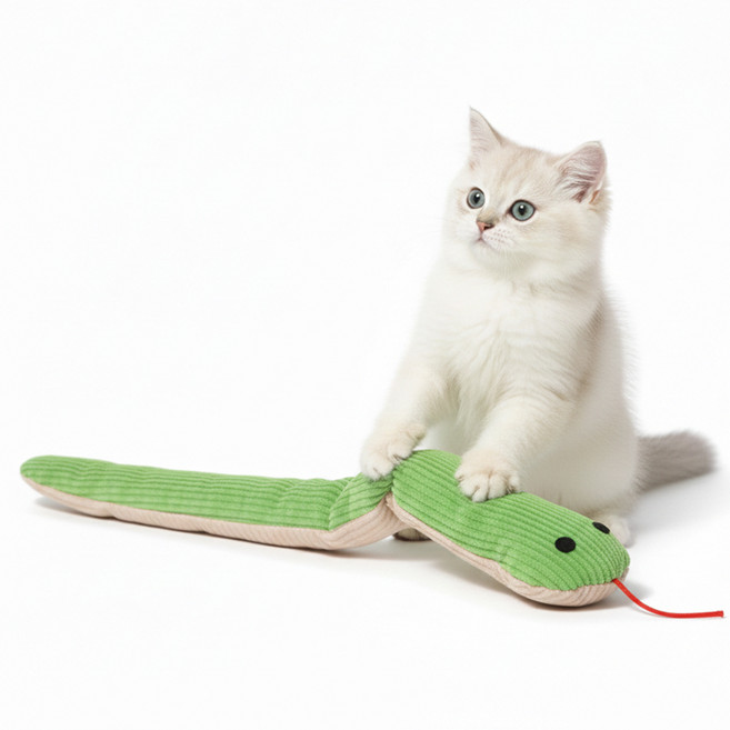 둥둥펫 고양이 바스락 꼬물뱀 캣닢 인형 장난감, 혼합색상, 1개