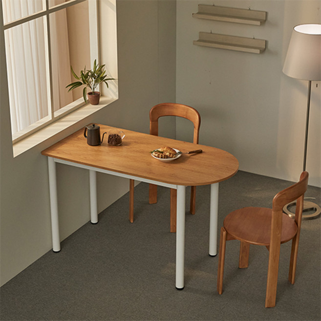 16피스 BMD 1000 반원형 멀티 식탁 테이블 책상 데스크, 네츄럴