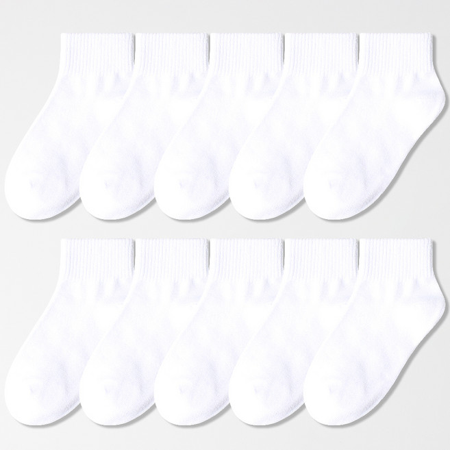 NO DESIGN 學生基本款素色短襪組 10雙