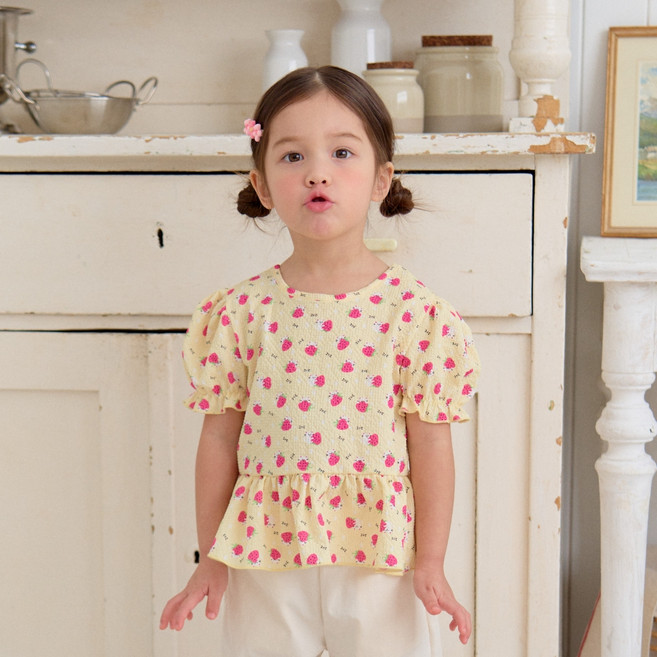 키키모라 아동용 상큼 딸기 블라우스