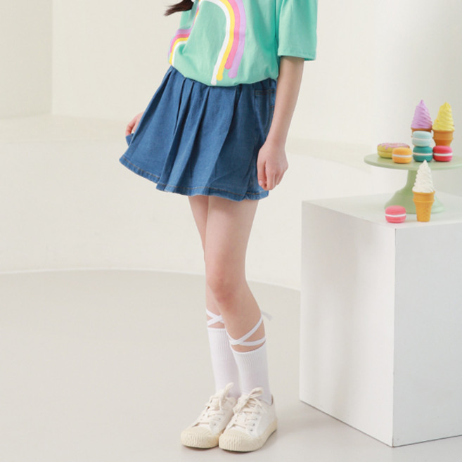 나나주니 여아용 주니진 주름 스판 치마바지