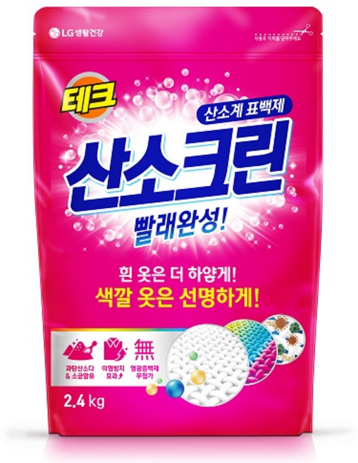 테크 산소크린 분말 표백제, 2.4kg, 1개