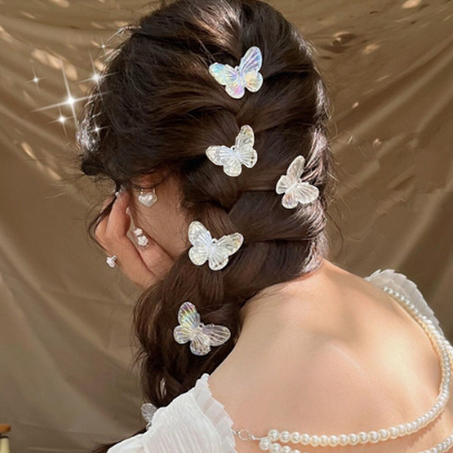 젤루나 미니 나비 집게 머리핀 H-129 5p