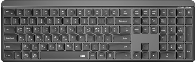 아이노트 멀티페어링 무선 블루투스 키보드 + 키스킨, 블랙, K70RB, 제조사축