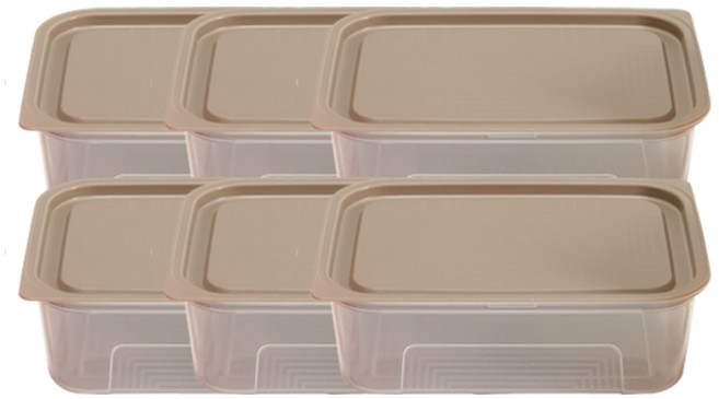 이지앤프리 맛반 사각 전자레인지 보관용기 1250ml, 6개, 단품