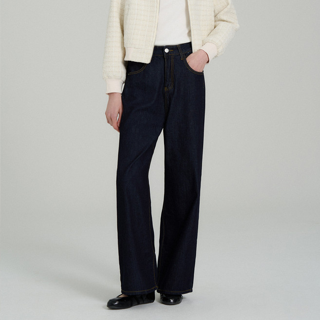 에이비플러스 여성용 생지 와이드 데님 팬츠 LSA5MP36