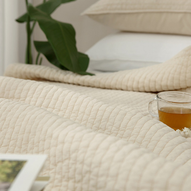 타카타카 폴 피그먼트 워싱 이불겸패드, 크림베이지