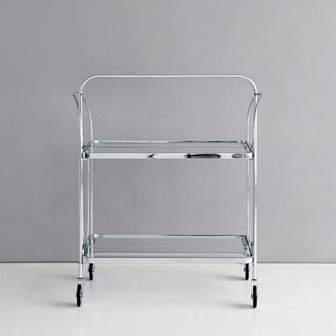 마켓비 심플리 투명 접이식 트롤리, 플랫, 2단