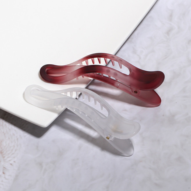 젤루나 슬림 무광 컬러 악어 집게핀 2종 세트 LH-89