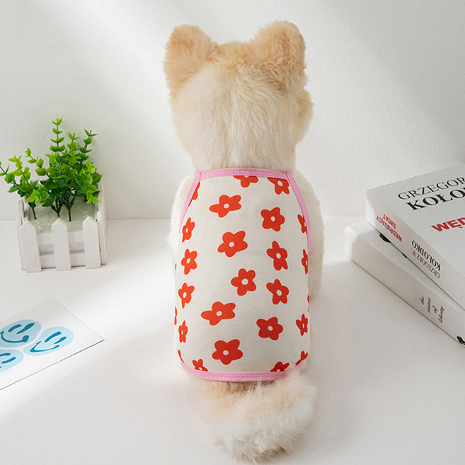 아티펫 반려동물 통기성 편안한 외출 슬링, 레드꽃, 1개