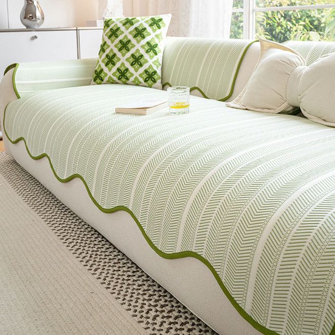 G&Y 涼爽線條圖案波浪防滑沙發墊