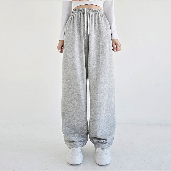 플랜데이 여성용 인생핏 W 롱다리 히든스트랩 기모 와이드 팬츠 롱