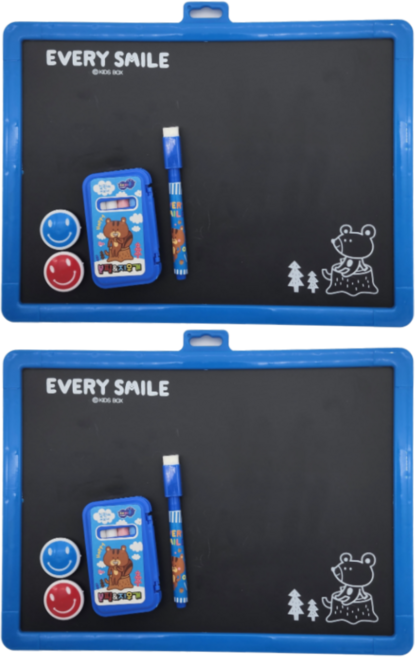 여니팩토리 양면 칠판 화이트보드 세트 파랑 2p, 플라스틱