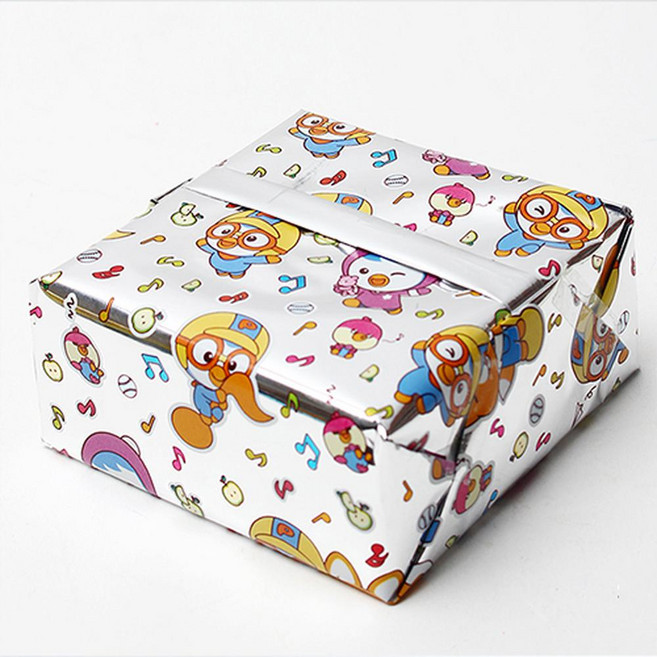 COCO PLUS With Pororo 亮面捲筒包裝紙 53cm x 12m, 1個, 銀