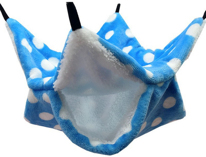 요런개 소동물 귀여운 도트무늬 해먹 M, 블루 도트, 1개