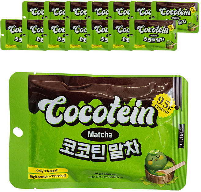 이거머꼬 코코틴 말차 초코볼, 30g, 15개