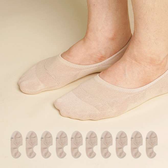 삭피엔스 데오프리 남성용 벗겨지지 않는 앞코보강 페이크삭스 발냄새 소취 10켤레 세트