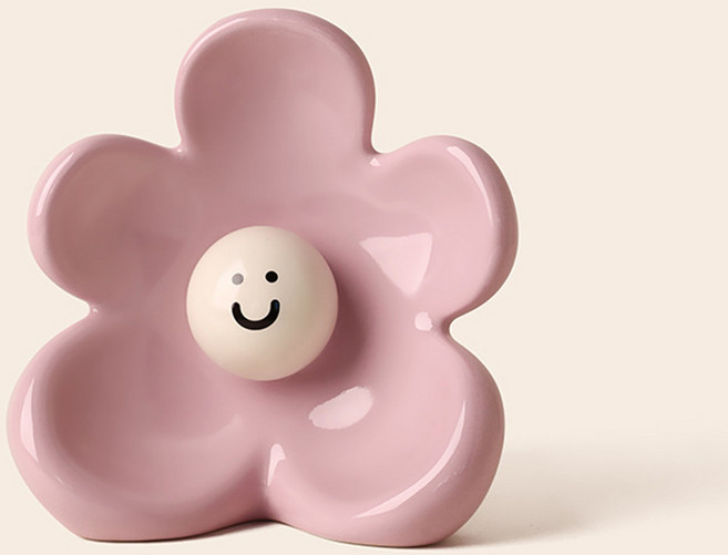 스마일 플라워 세라믹 꽃병 BRP1141, 퍼플