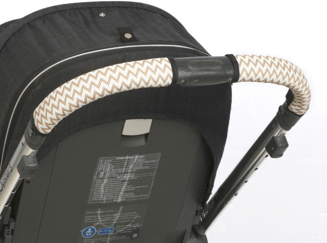 마니또 오이스터3 클린그립 유모차 핸들커버 세트, 지그재그 베이지, 1세트