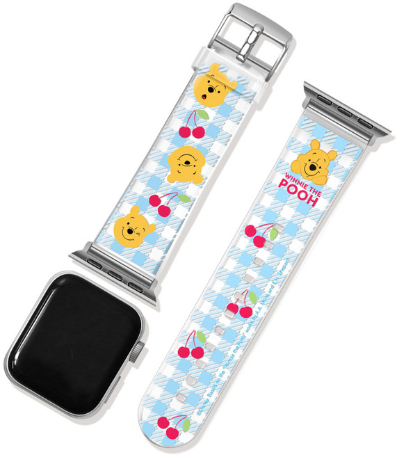 디즈니 곰돌이푸 애플워치 스트랩 42/44/45mm, 스카이 체리