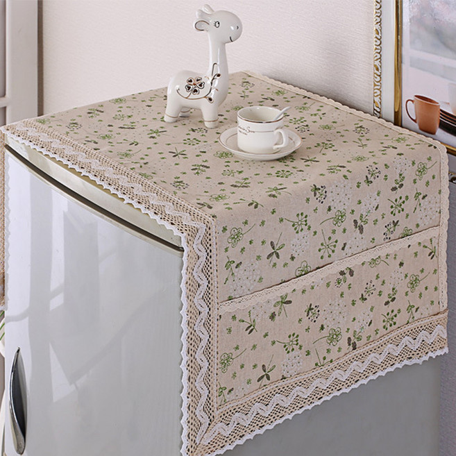 MF스토어 포켓 린넨 패브릭 레이스 다용도 전자레인지 냉장고 세탁기 건조기 커버, J타입