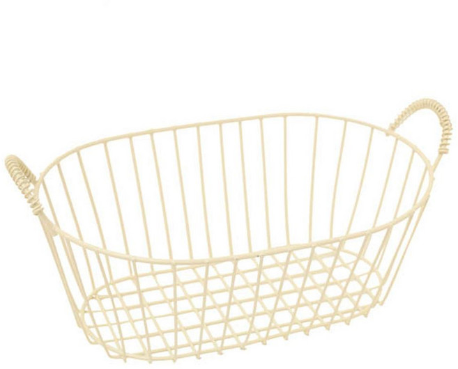 THE ZAKKA 附把手金屬籃, 象牙白, 1個