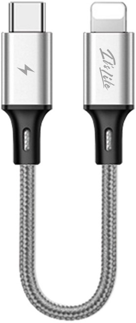 이츠라이프 메탈 PD C타입-8핀 숏 고속 충전케이블, 그레이, 15cm, 1개