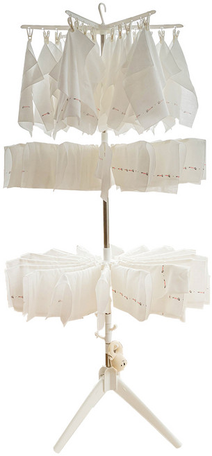 생활살림 린블 아기옷 원형 건조대, 화이트