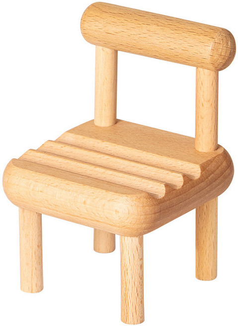 호후 탁상용 스탠드 마루 원목 미니 의자 휴대폰 거치대, 1개