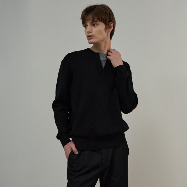 MIND BRIDGE 男女通用COUTURE層次半寬鬆針織衫 MZKT7172