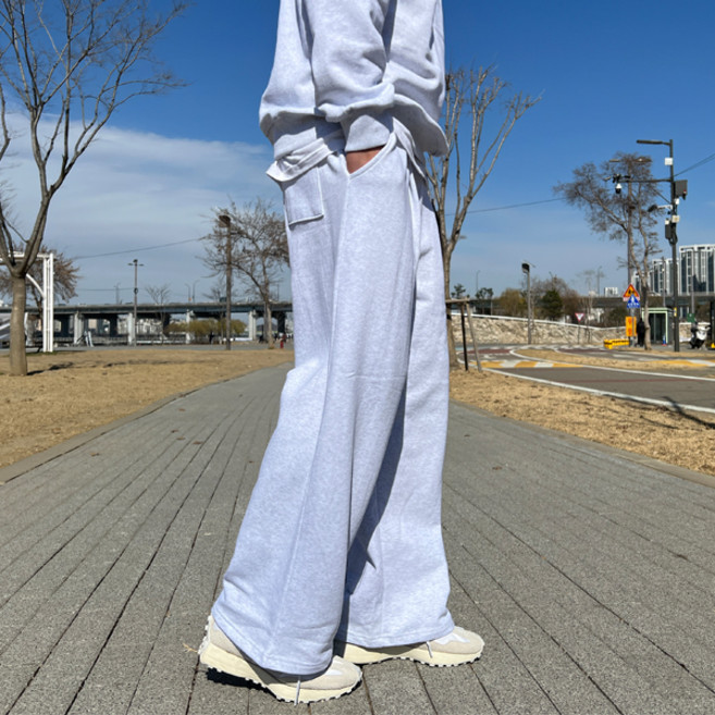 파이브라지 남성용 빅사이즈 코지 허리밴딩 핀턱 통 와이드 트레이닝 팬츠